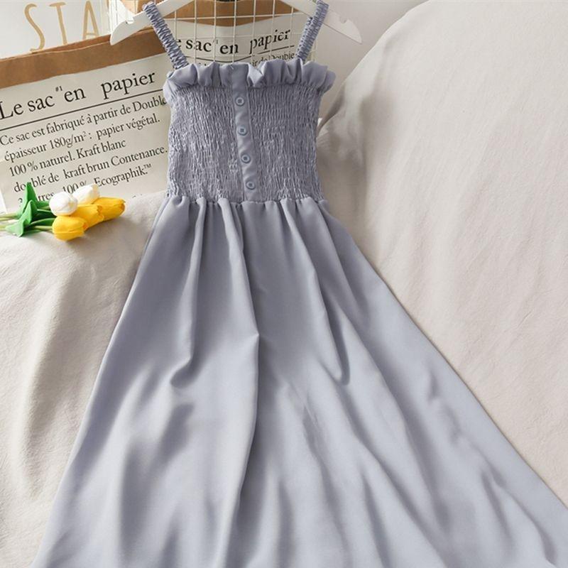 2026 Women's Plus Size Slimming Fairy Camisole Slip Dress with Pleated Hem for Summer