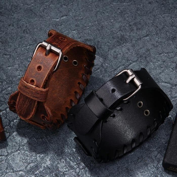 Bracelet Viking Marron Loup Fenrir – Bracelet Vintage Nordique Talisman – Bracelet Gothique Pour Costume Celtique Païen, 26.5[H1193]