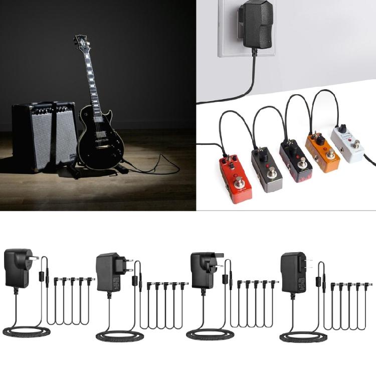 9VDC1A Tip Negative 5 Way Daisys Chain Cables Guitar Effect Pedal Power Adapter