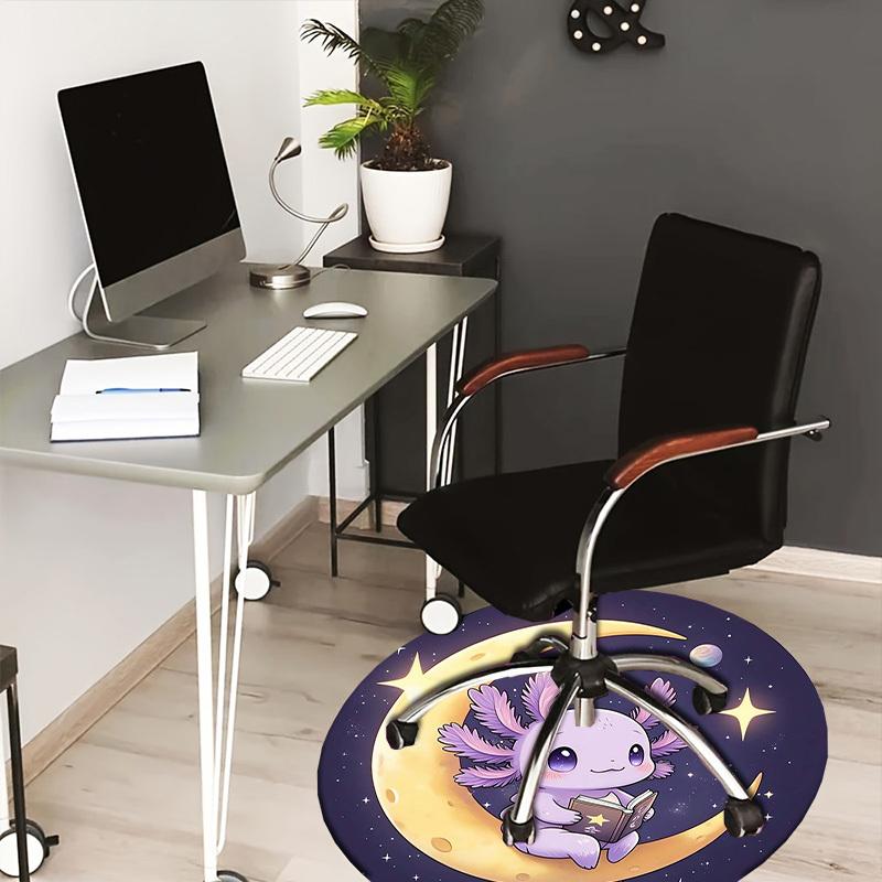 

1pc Office Carpet Chair Mats Axolotl Reading on the Moon Perfect for Decorating Office Chairss, Or Bedrooms.YDT515 80cm by 80cm