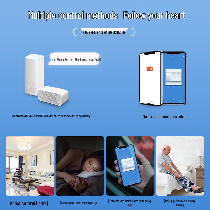 WiFi Smart Home Touch Switch with Alexa Voice Control, European Standard 86 Panel, Mobile Remote Operable