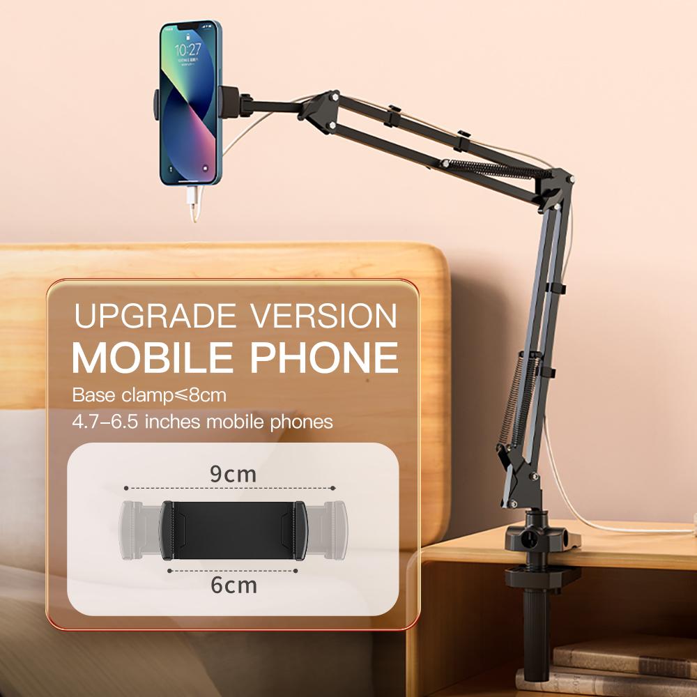 Jopree CT08 Lazy Long Arm Portable Adjustable Bracket Desk Table Mobile Phone Tablet Holder Stand Mobile Phone Holder Manual clip