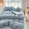 Solid Color Bedding Four-piece Set, Skin-friendly, Breathable and Comfortable, Washed Sheets, Quilt Covers, Pillowcases, Sets
