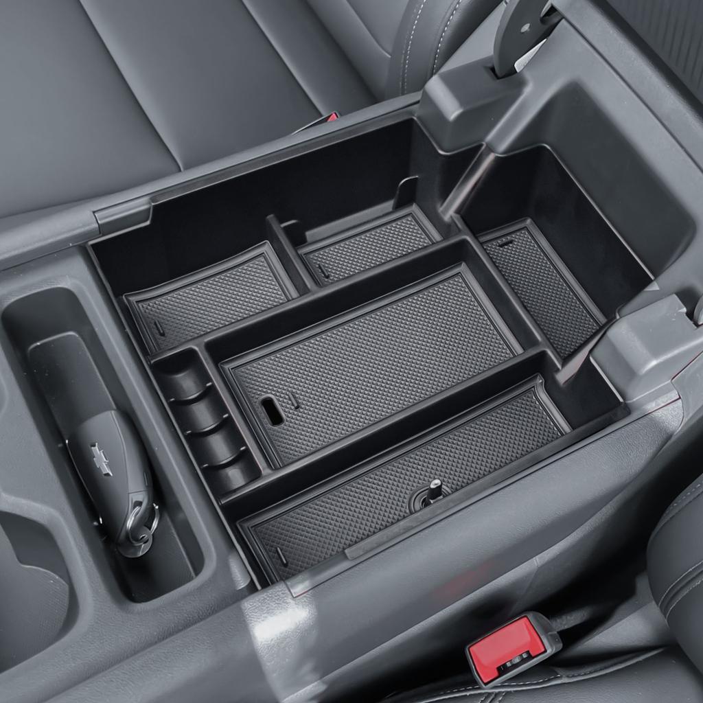 For 2025-2025 Chevy Silverado EV Work Truck (WT)/RST Center Console Organizer Tray Armrest Box Storage Interior Car Accessories