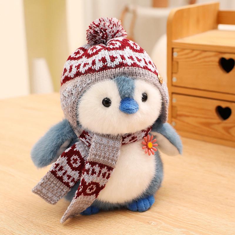 Japanese Style Harbin Penguin Plush with Scarf & Hat - Adorable Cultural Gift