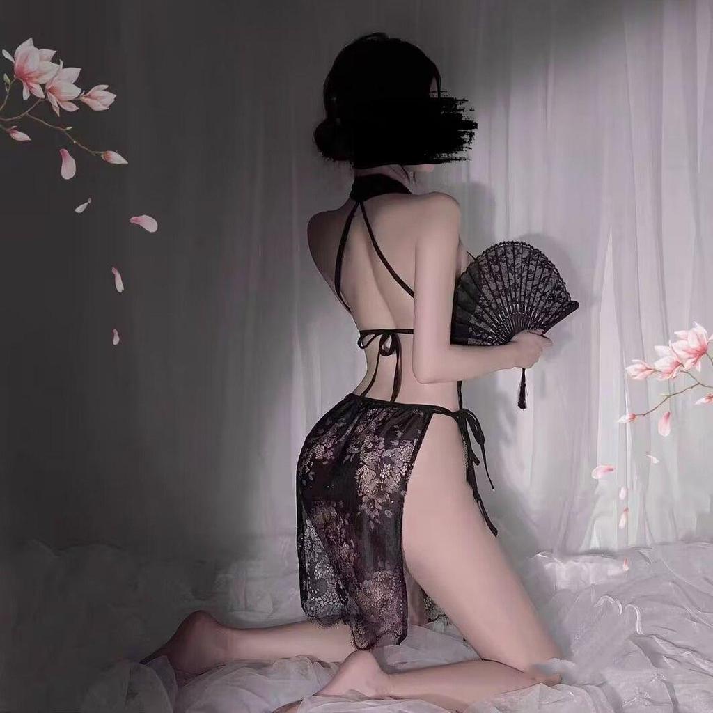Fun Underwear Fun Antique Retro Perspective Lace Classical Cheongsam Cheongsam Sexy Transparent Sex Uniform