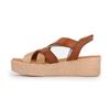 Women's Gold Croc-print Leather Wedge Sandals BIOSTOCK