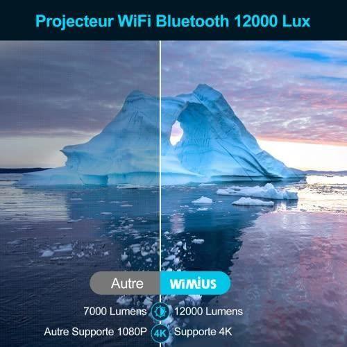 Videoprojektor - WiMiUS - K8 - 12000 Lumen - Full HD 1080P - WiFi Bluetooth