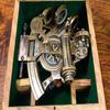 Brass Sextant with Wooden Box, Nautical Navigation Instrument, Maritime Decor Replica