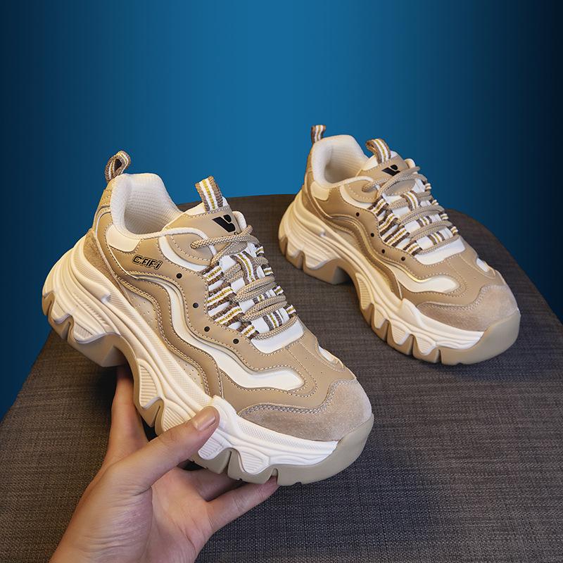 Dad Shoes Women's Platform 2025 Spring New Internet Celebrity Popular Single Shoes Fashion Versatile Casual Sports Shoes Children