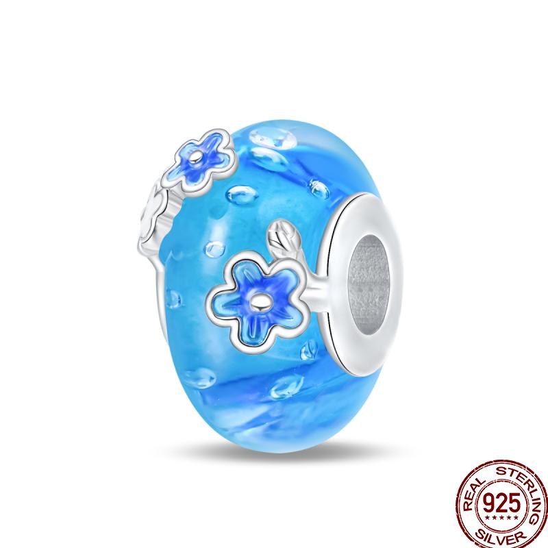 Colorful Round Beads Copper Butterfly Spring Series Pendant Suitable For Pan Original Bracelet Diy Jewelry Gift