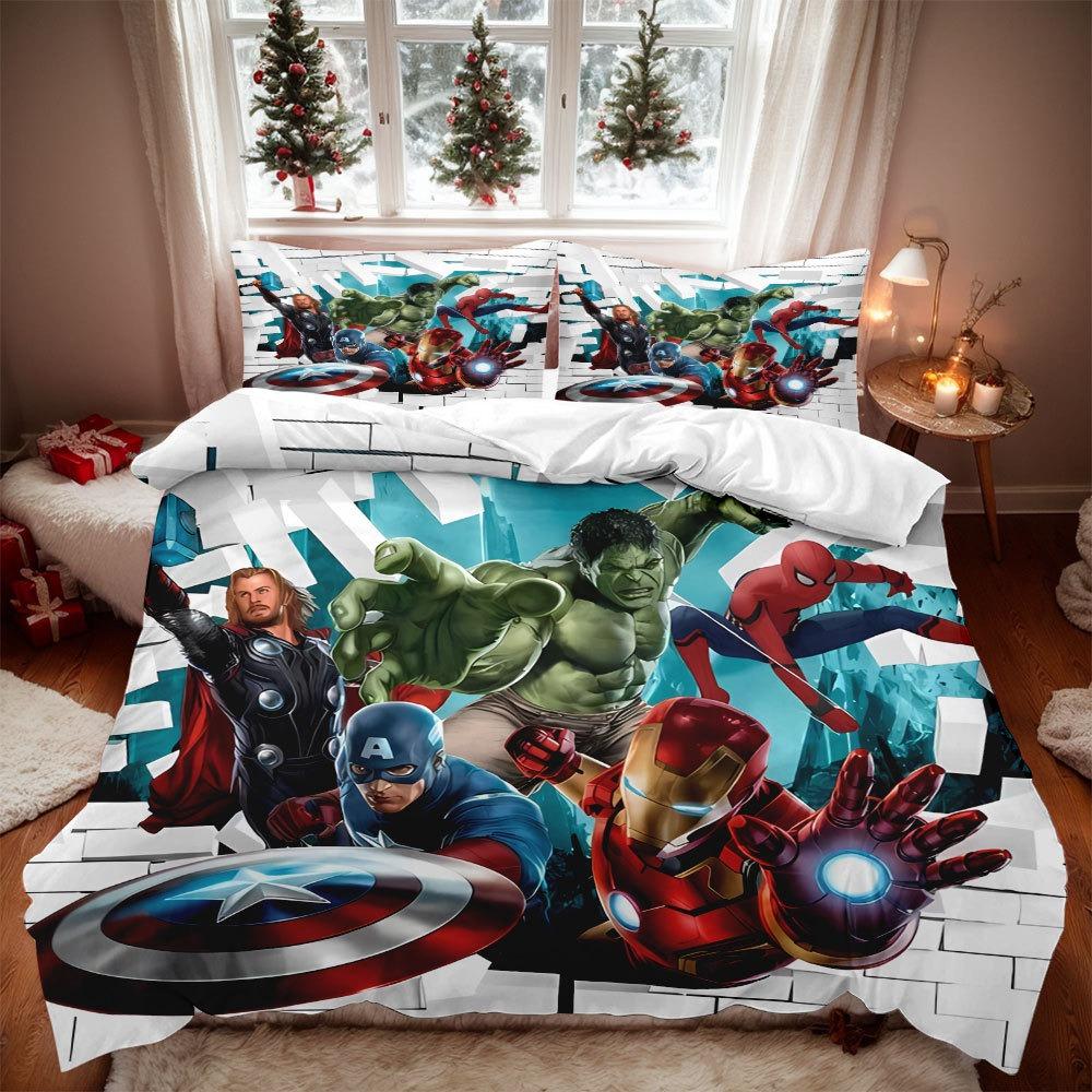 2026 3D Cool Spider-Man Cartoon Duvet Cover Set Soft Wash Bed Comfortable Student Dormitory Home Baby Bedding Best seller