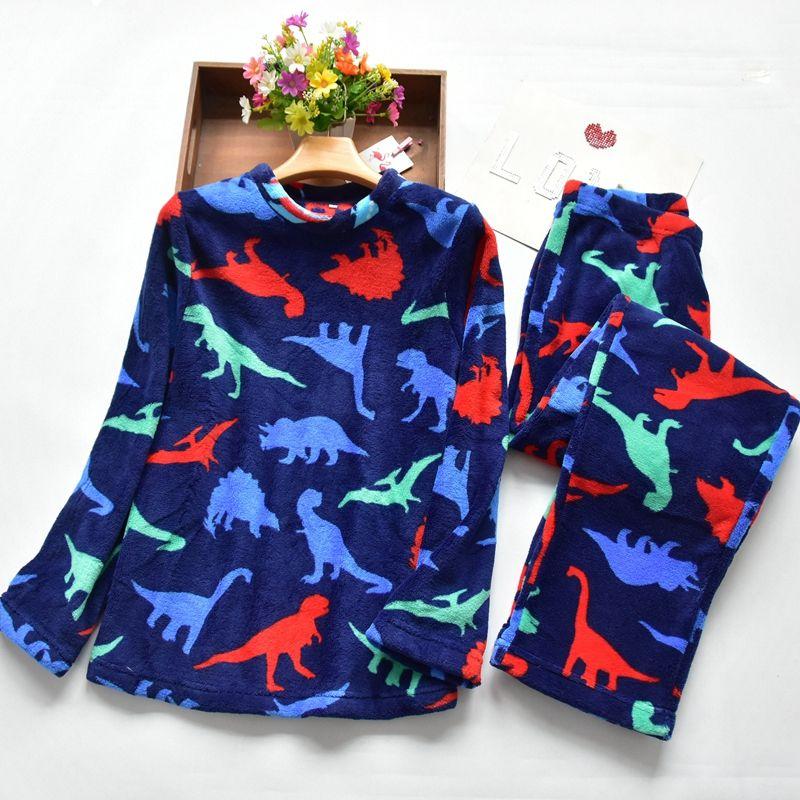 

New Women s Pullover Coral Fleece Long Sleeve Pants Blue background red dinosaur M