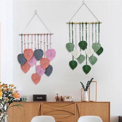 Simia Hand-Woven Bedroom Leaf Tapestry Wall Hanging Decoration