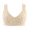 Women's Bra Plus Size Comfortable Printed Front Button Vest Underwear
