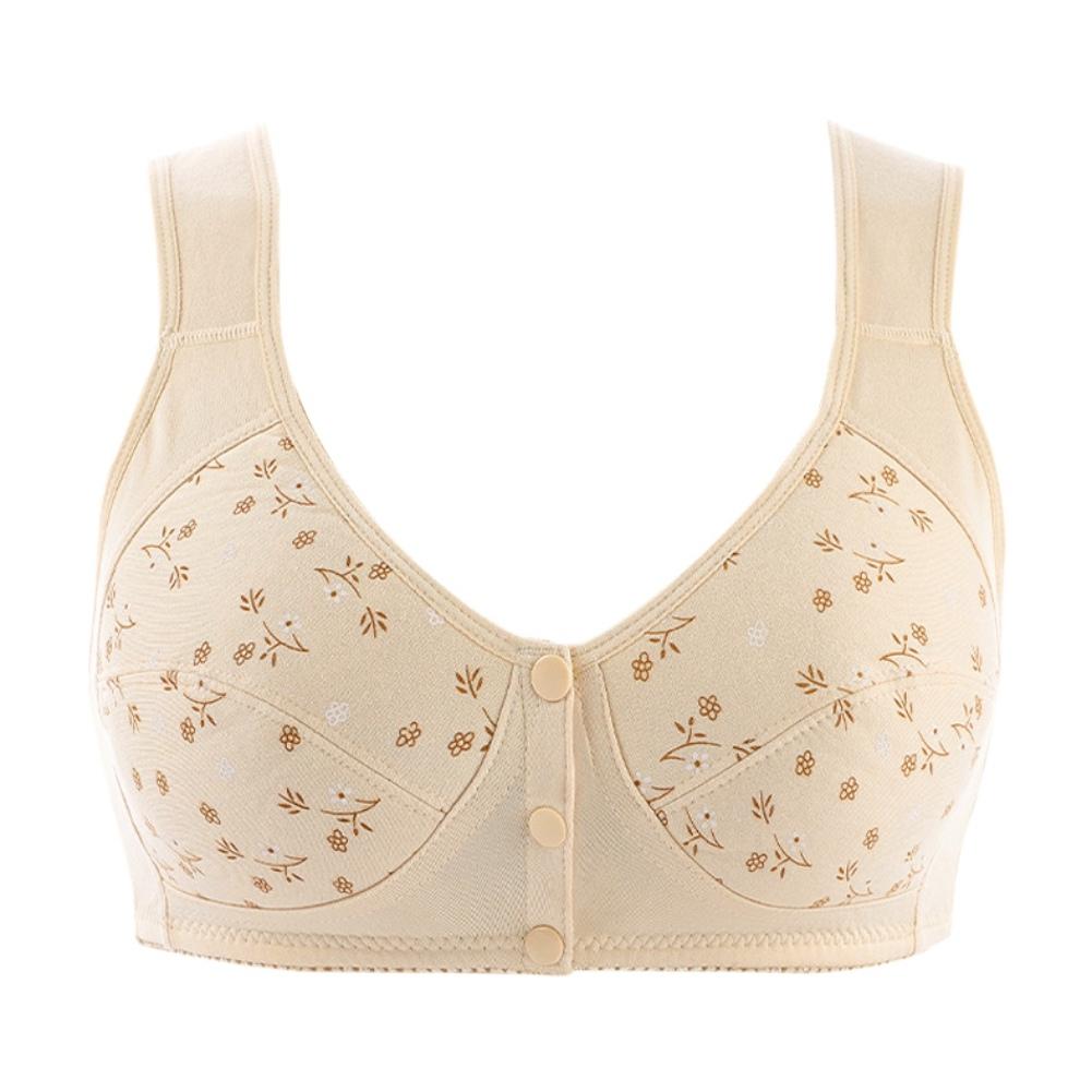 Women's Bra Plus Size Comfortable Printed Front Button Vest Underwear