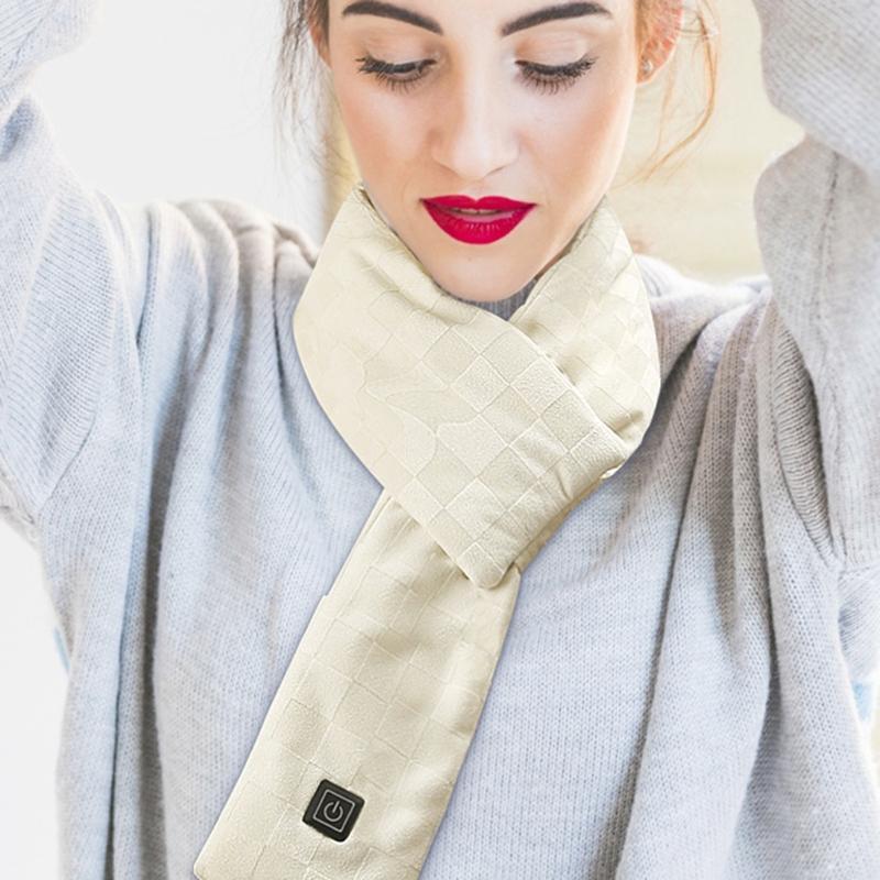 Electric Heated Scarf Windproof Outdoor Sports USB Charging Pad Thermal Scarf