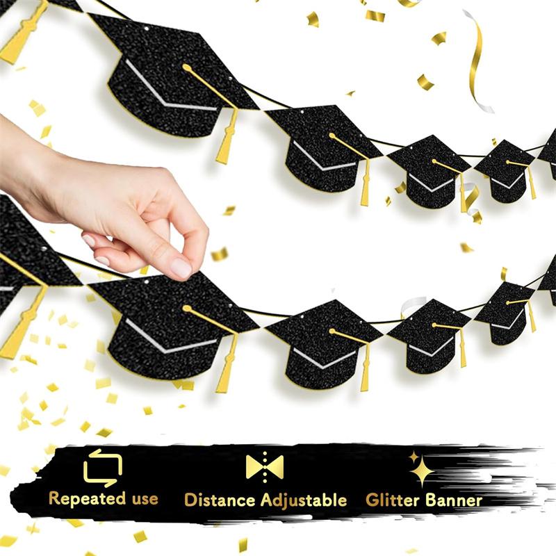 Graduation Grad Caps Banner Graduation Decorations Class Party Supply