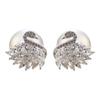 Swan full diamond zircon pearl stud earrings luxury high-end earrings S925 silver needle fashion personalized earrings women