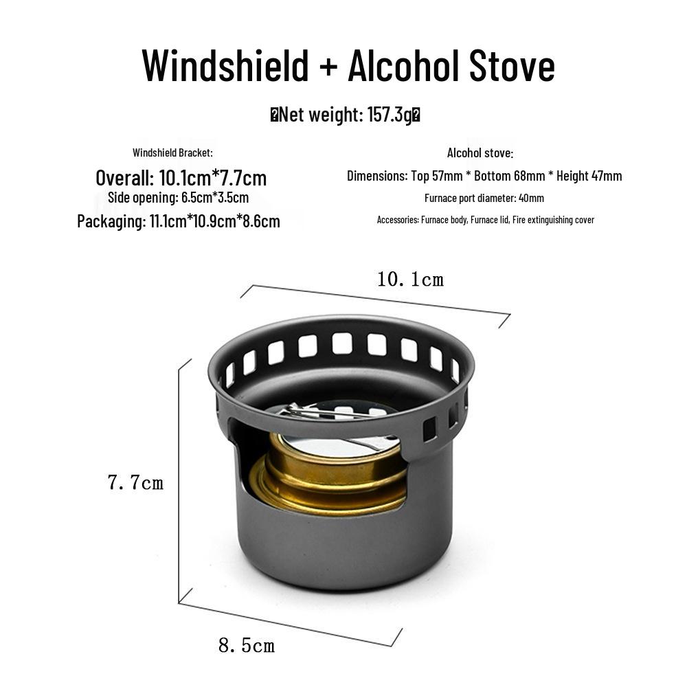 Windproof Mini Outdoor Camping Alcohol Stove with Solid & Liquid Fuel Compatibility