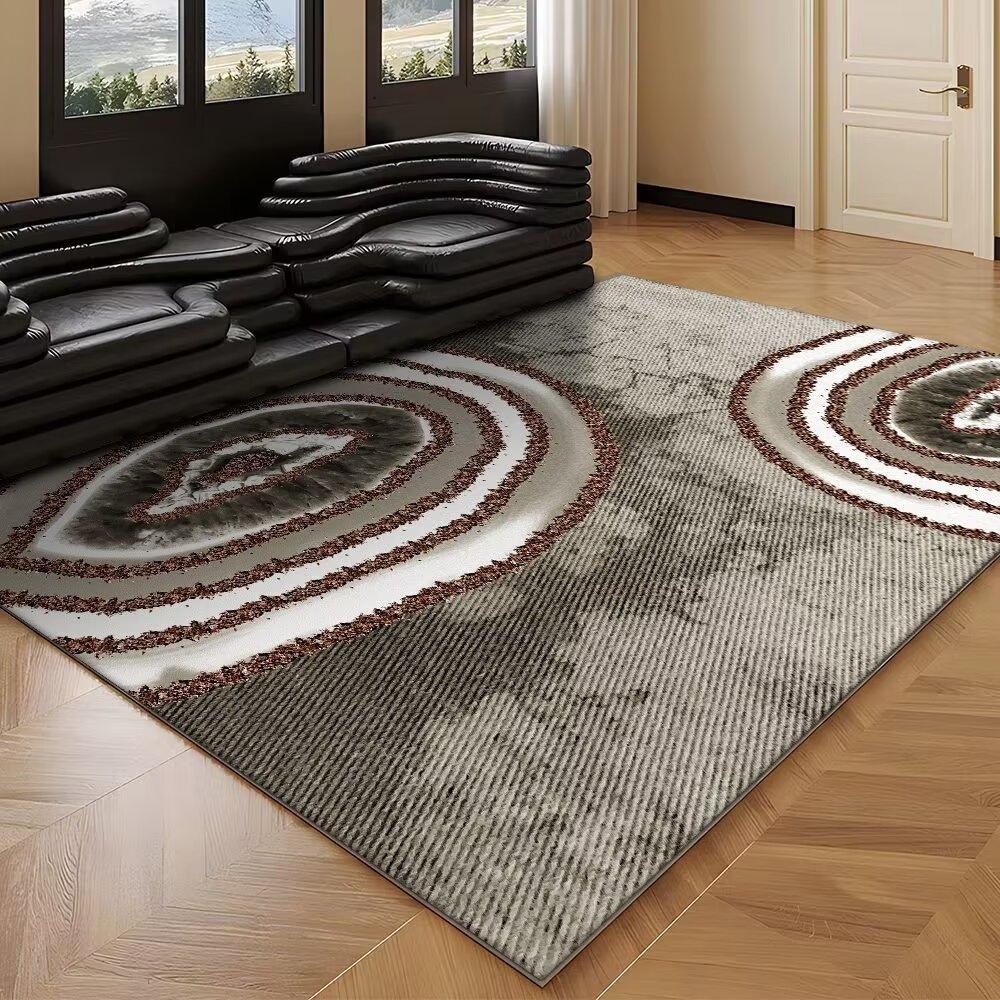 Nordic Geometric Carpets for Living Room Soft Flannel Sofa Side Rugs Large Area Decoration Home Floor Mats Brown Bedroom Carpet