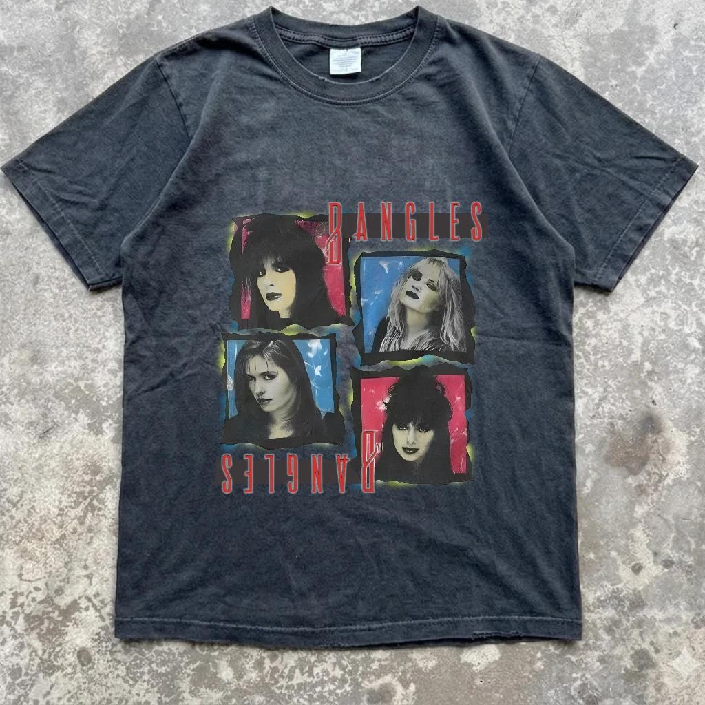 Bangles Band 1986 T-shirt da Concerto Unisex Regalo per Fan Stampa Casual Streetwear T-shirt Quotidiana