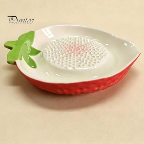Ingwer Knoblauch Paste Maker Keramik Reibplatte, mit Blattgriff-Design, Manuelles Zermahler Werkzeug Einfache Reinigung Küchen Reibwerkzeug, für Und Zitrone