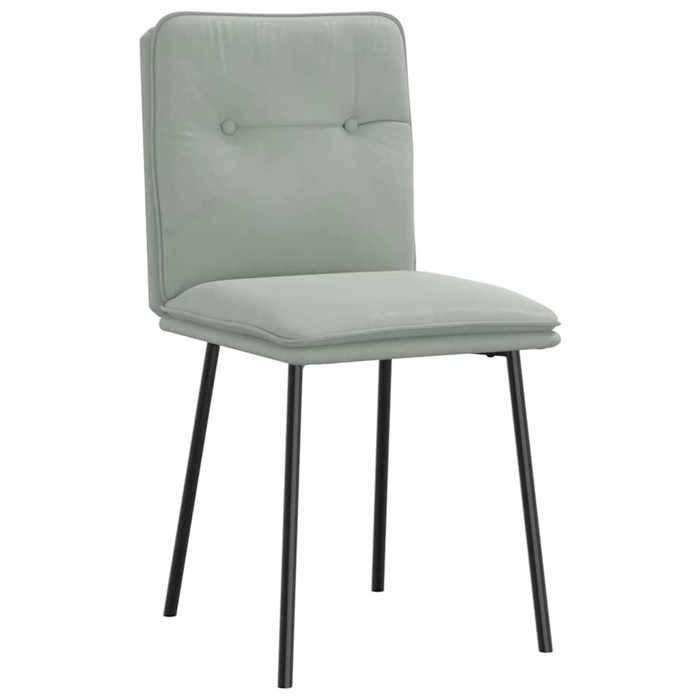 VidaXL Dining Chairs Set of 2 Light Grey Velvet, Chair, Living Room Chair, Accent Chair, Kitchen Chair, Seat of 4101309