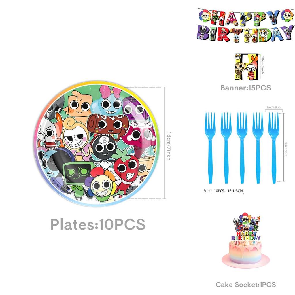 Dandys World Cartoon Party Set With Disposable Dinnerware And Decorations For Kids Event