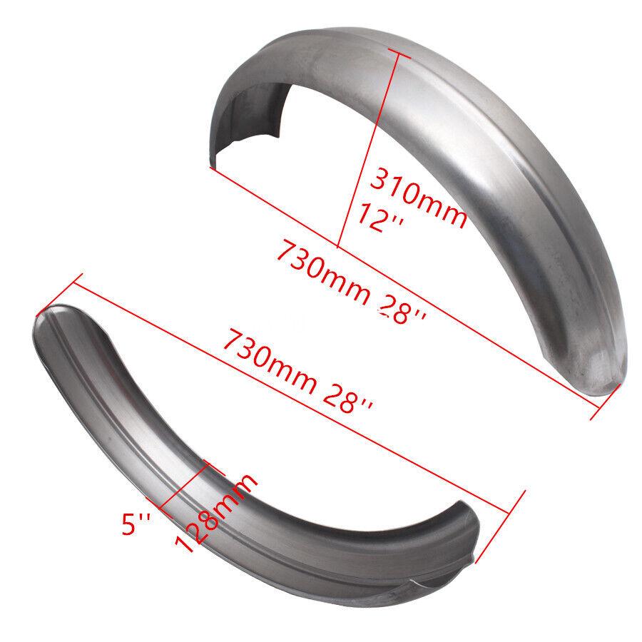 Motorcycle 5 /6 Steel Ribbed Rear Fender Raw Rolled Edge Fit For Harley Chopper Bobber Custom Rigid Universal 5inch