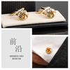 High Quality Electroplated Gold Fried Dough Twists Shaped Copper Metal Cufflinks Men's French Shirt