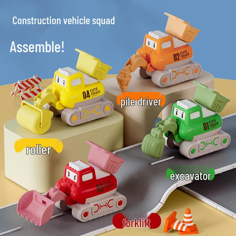 

Kids Durable Pull-Back Excavator Toy Car with Educational Features