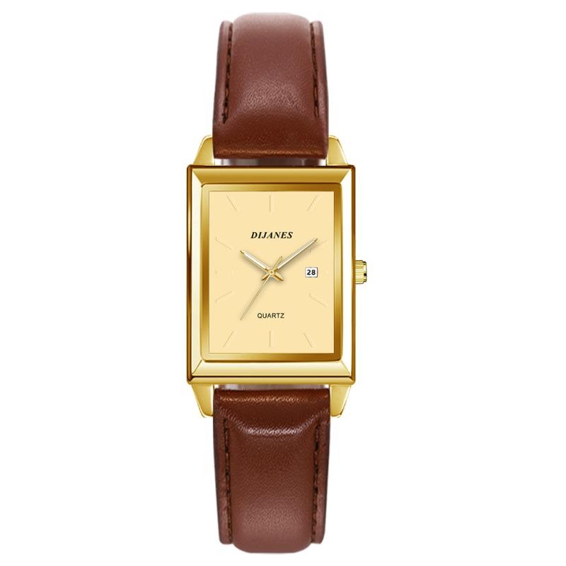 DIJANES Business Square Men s Calendar Quartz Watch Men s Student Watch Leather Watch
