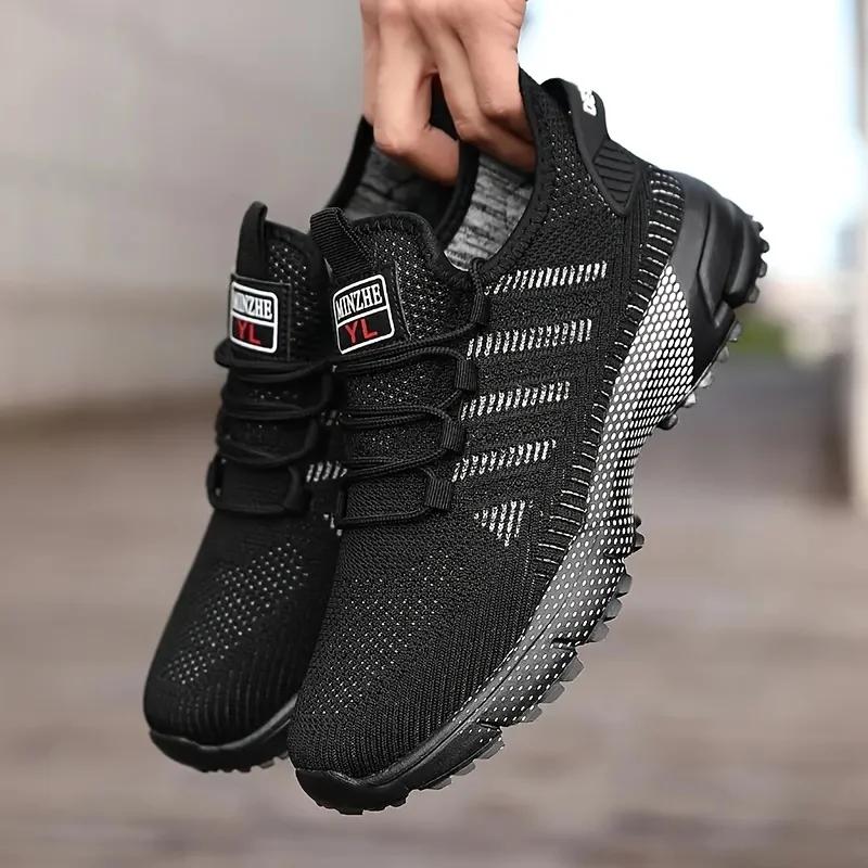 Men'S Sneakers Running Shoes For Men Lightweight High Quality Mens Shoes Mesh Casual Sneaker Lace-Up Summer Sports Tennis Shoe