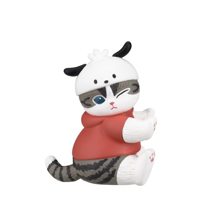 Cute Hooded Cat 3 Little Panda Mimi Cos Melodys Cat Twisted Egg Food Play Ornament Pendant Capsule Toy No Eggshells
