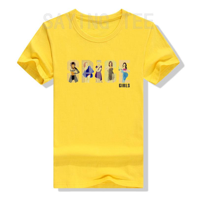 Spice Girls Classic White Album Tee - Crew Neck, Short Sleeve Graphic T-Shirt Gifts Women's Fashion Cotton Streetwear Music Tops