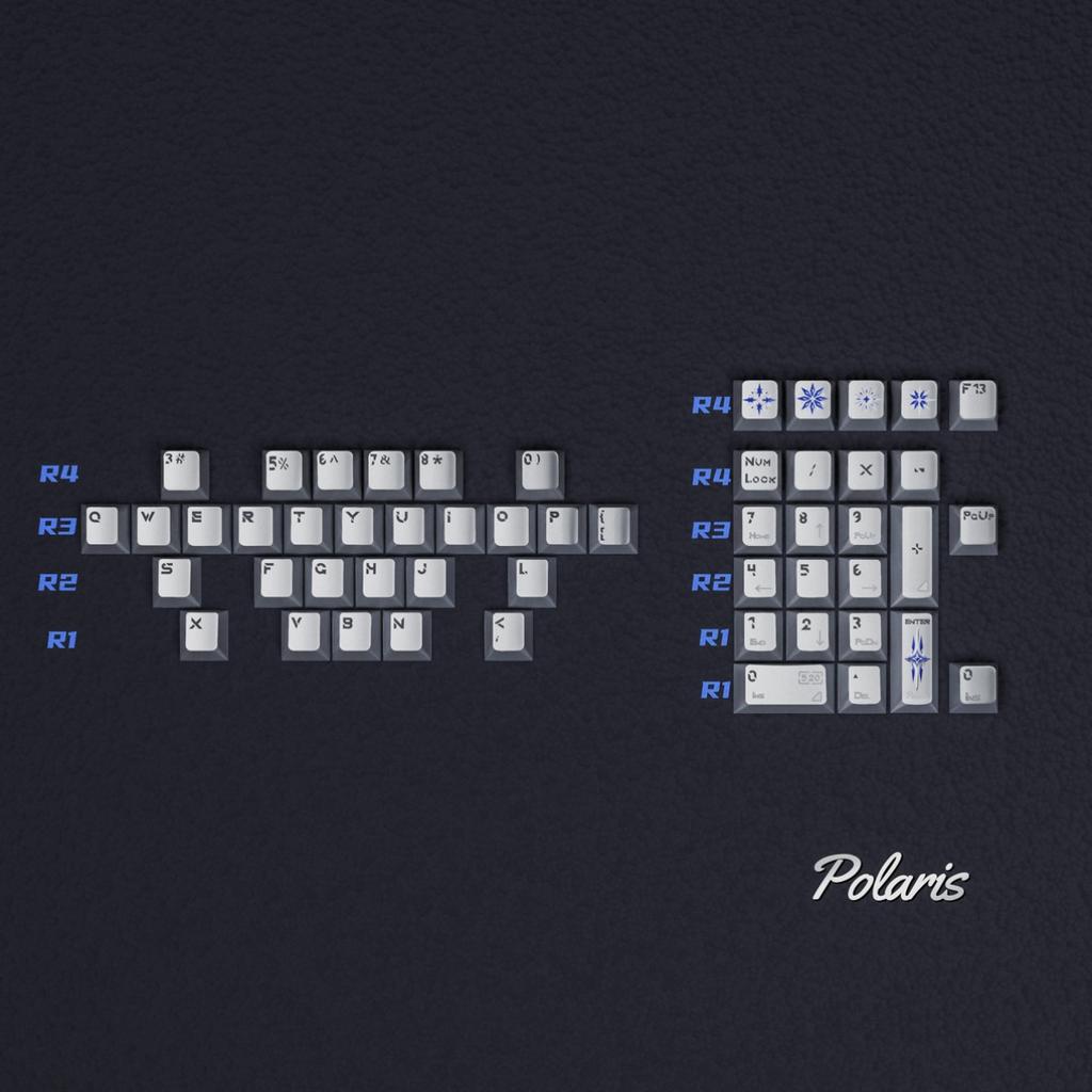Polaris Theme Keycap Set 115Key ABS Custom Metallic Texture Keyboard Cap Cherry Profile KeyCap for Mechanical Keyboard Accessory