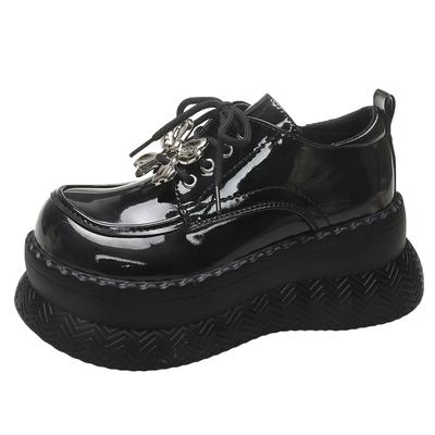 Fashion 7cm Ladies Round Toe Platform Wedge Shoes Women Retro 2024 Spring Autumn Chunky Heels Lace Up Mary Jane Heels Sports Shoes Woman