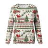 Women's Casual Neck Long Sleeve Raglan Christmas Print Pullover Sweatshirt