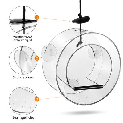 Popetpop 1pc Round Bird Feeding Station Bird Feeder For Bird