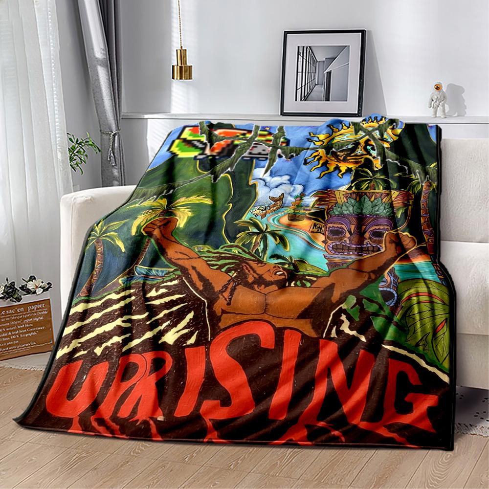 Bob Marley Rasta Blanket Durable Comfort Perfect For Chair Livingroom Sofa Four Seasons Universal Playful Design Birthday Christmas Gift Blanket