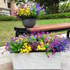 20 Bundles Artificial Flowers Outdoor UV Resistant No Fade Fake Plants Faux Plastic Shrubs for Garden Patio Porch Window Box Home Wedding Farmhouse