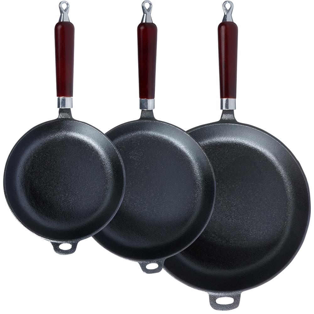 Gusseiserne Bratpfannen Set Cast Line 20 / 24 / 28 cm 3 Stück.