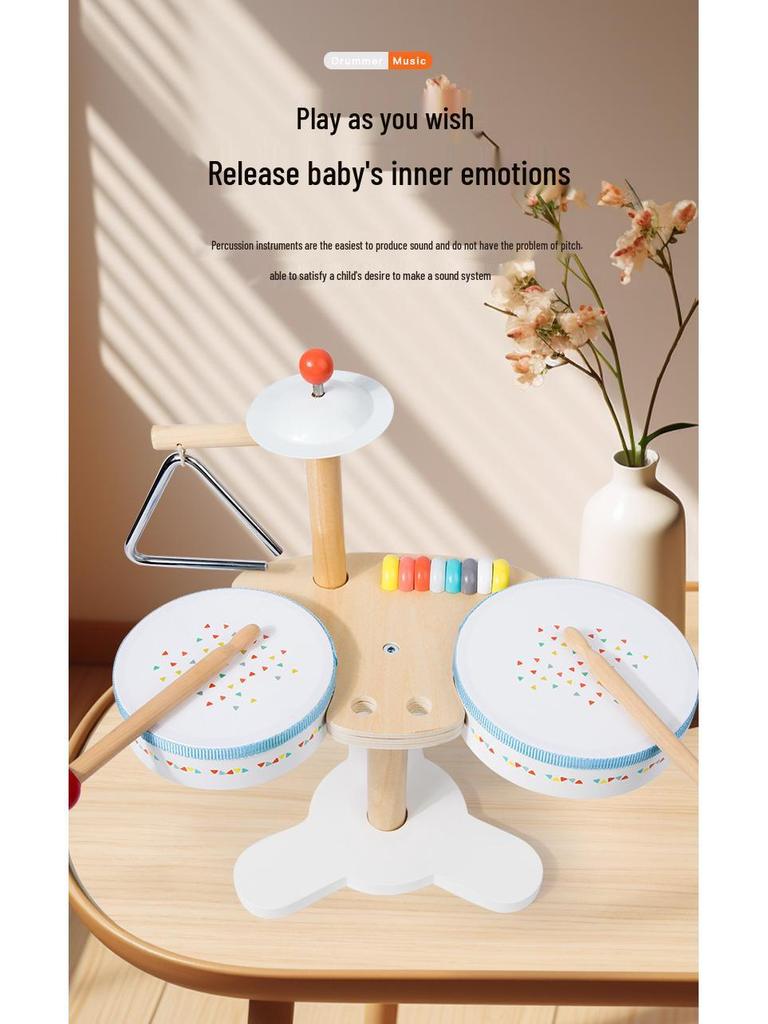 Montessori Wooden Multifunctional Drum Set for Kids - Cultivate Musical Talent with Five-Note Educational Toy