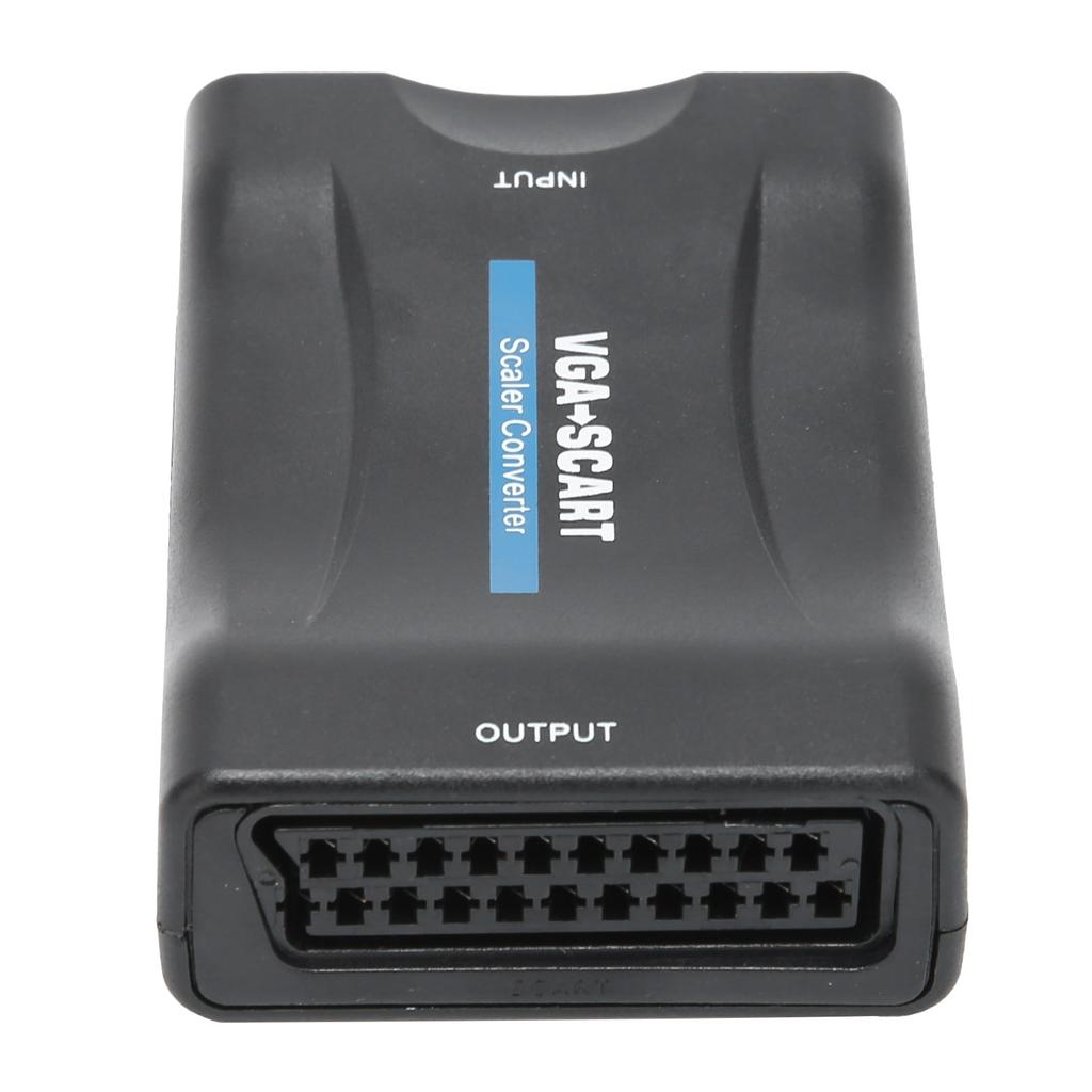 VGA to SCART Converter HD Video Adapter Computer Supplies with Remote Control Charging Cable