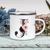 Alphabet Blumen A-Z Vintage Emaille Kaffee Tee Tassen Urlaub Camping Getränke Saft Bier Tassen Zuhause Büro Milch Tasse Geburtstagsgeschenke
