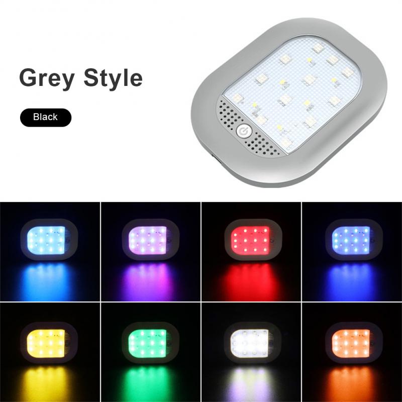 Color Car Led Lights 18 LEDs Night Light Touch Type Ceiling Magnet Interior Reading Light Dome USB Charge For Car Home Outdoor