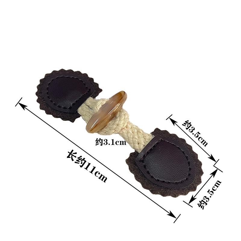 4Pairs Rope Leather Pair Button for Sewing Supplies Coat Sweater Cardigan Belt Buckle Handwork Clothing Decoration