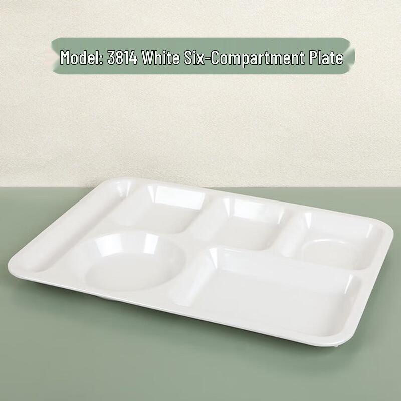 Rectangular Melamine 6-Compartment Meal Plates (2-Pack)