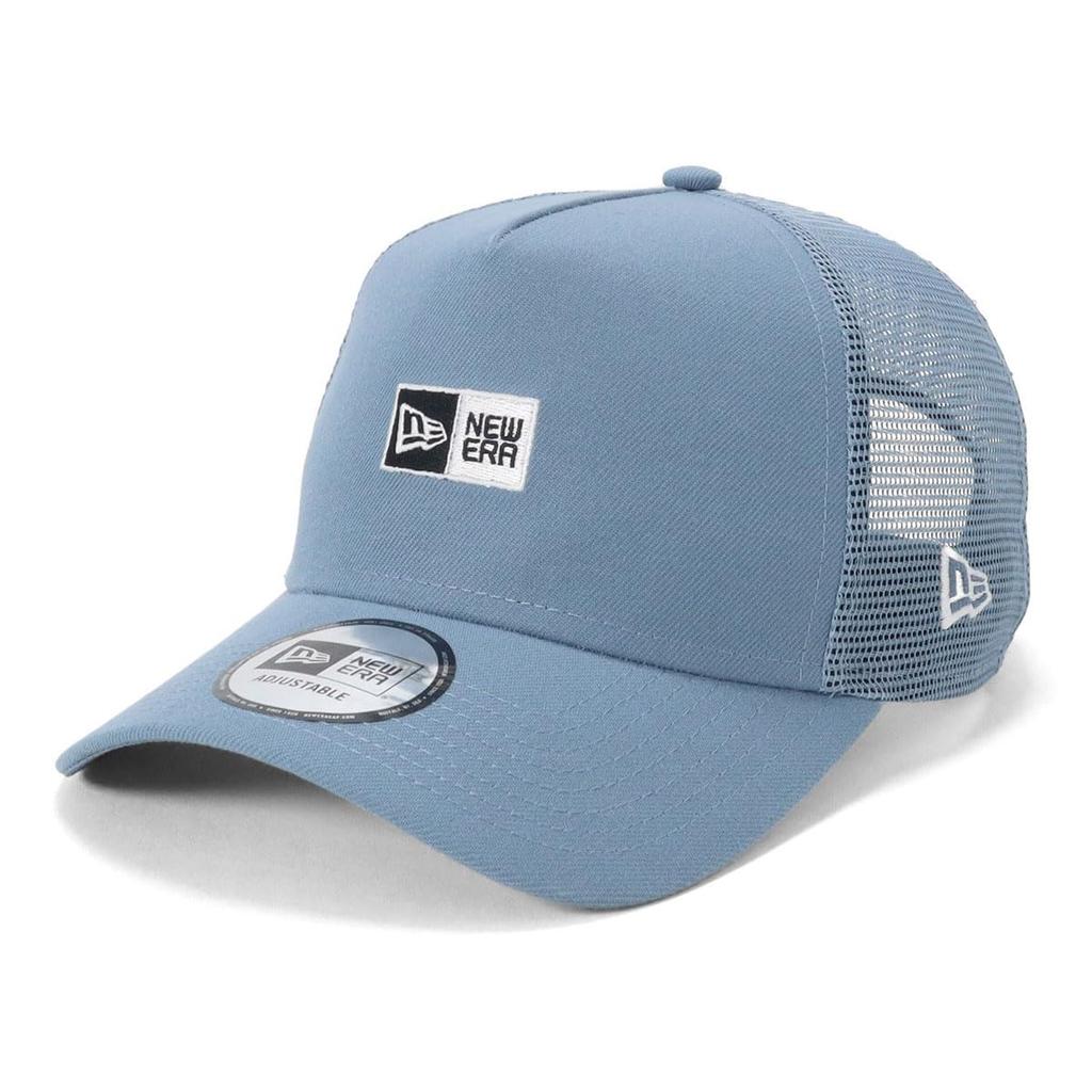 New Era 9Forty Trucker Box Logo Mesh Cap In Faded Exclusive To Free Shipping A-Frame Blue, ONSPOTZ,
